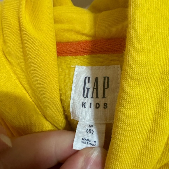 GAP Kids Yellow Pullover Hoodie Size Medium - Picture 4 of 6